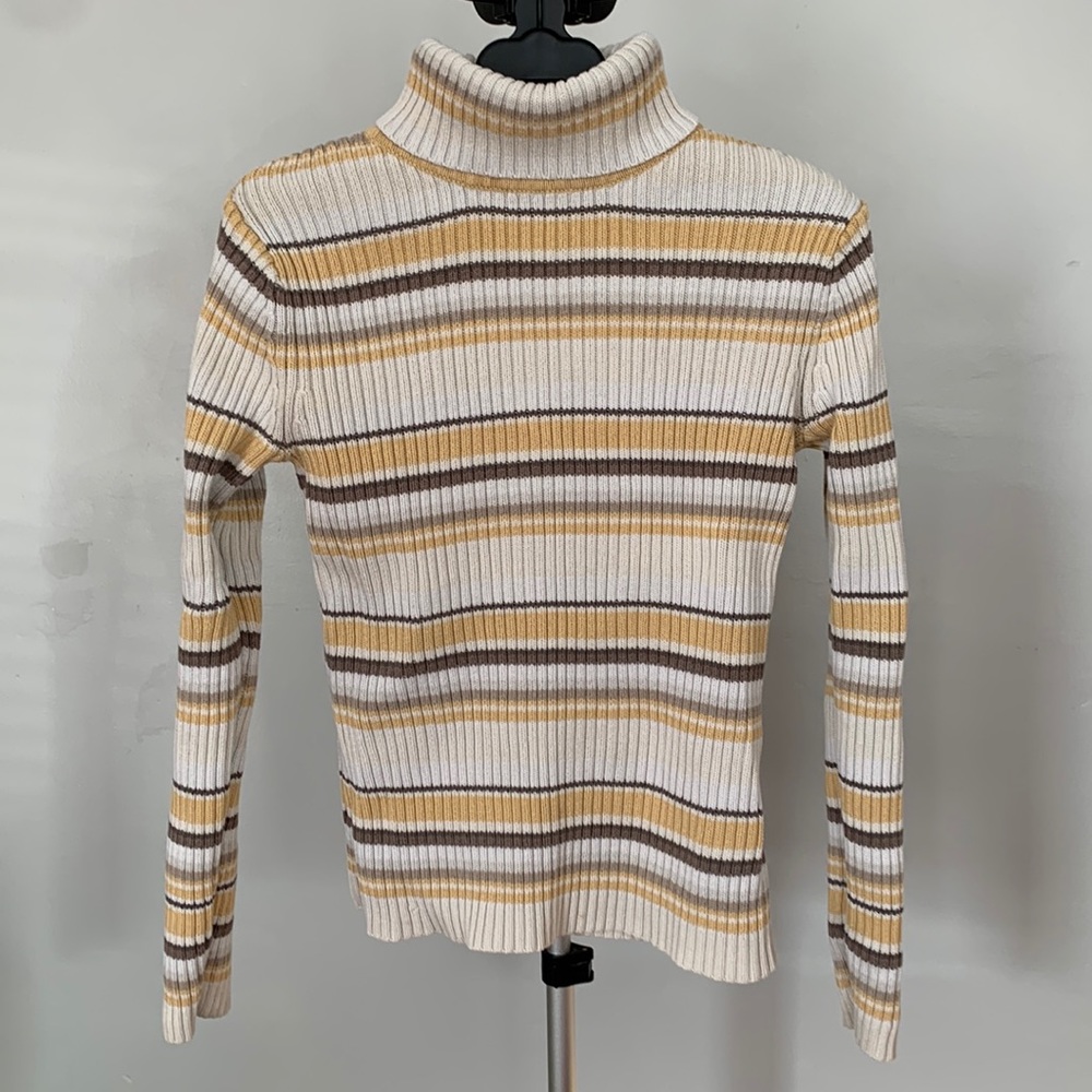 Sonoma Ribbed Striped Turtleneck